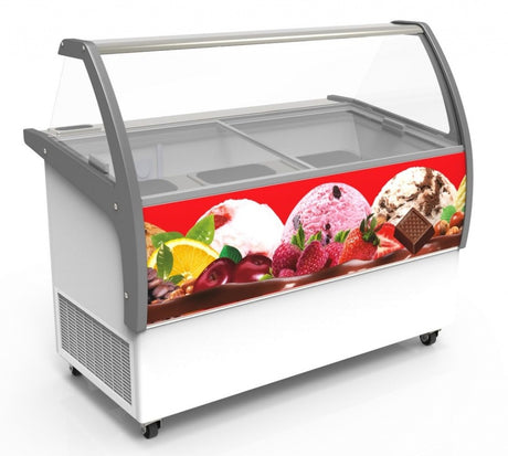 Combisteel Curacao Ice Cream Counter Display Freezer 10 x 5 Litre - 7472.0105 Ice Cream Display Freezers Combisteel   