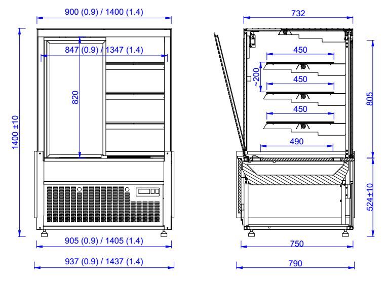 Combisteel Nero Deli Patisserie Flat Glass Display Fridge - 7486.0090 Refrigerated Floor Standing Display Combisteel   