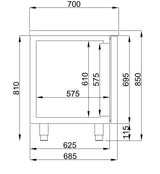 Combisteel 4 Four Door Stainless Steel Counter Fridge 632Ltr - 7489.5510 Refrigerated Counters - Four Door Combisteel   