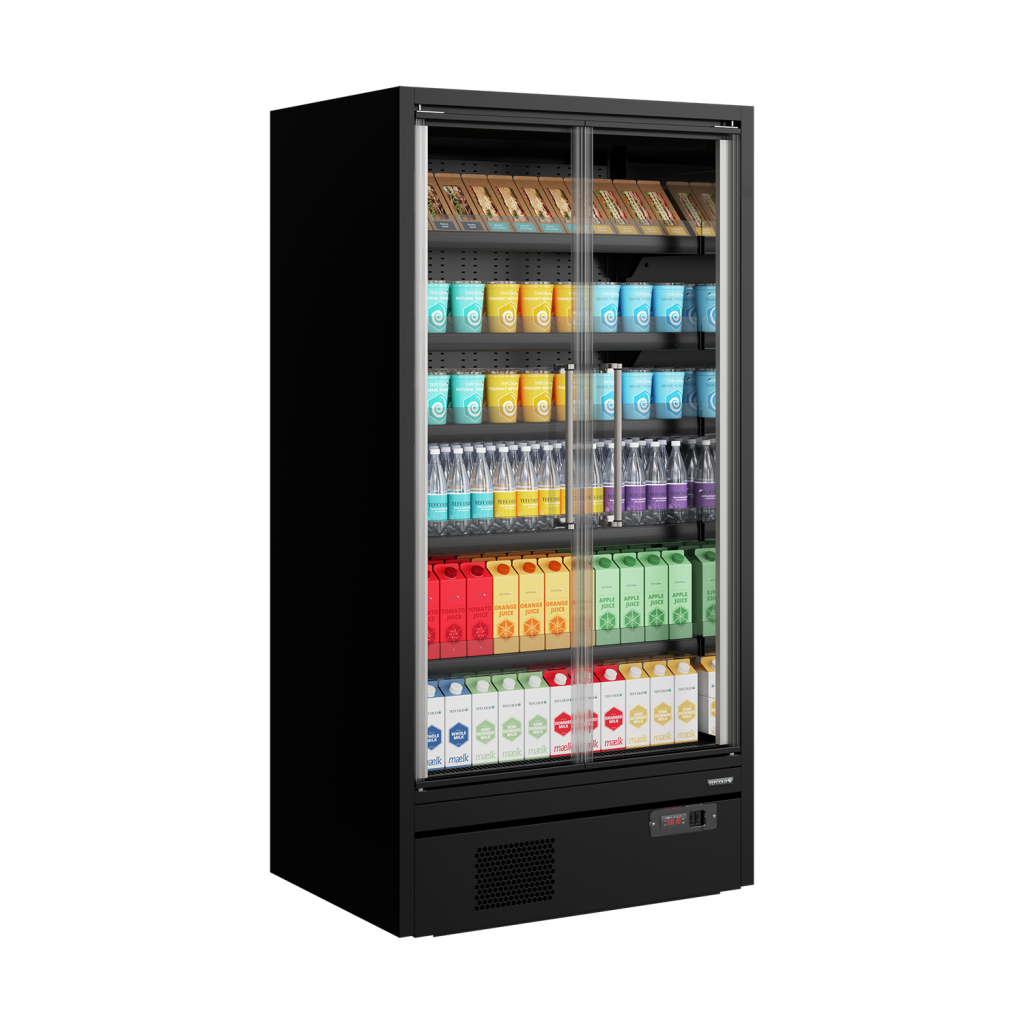 Tefcold Galaxy Full Glass Door Multideck 1018mm Wide Black - GP10FGD Refrigerated Merchandisers Tefcold   