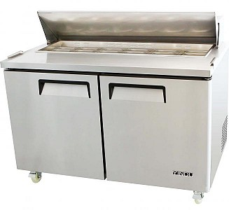 Atosa Stainless Steel Large Double Door Pizza Prep Counter - MSF8303 Saladette Counters ATOSA   