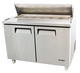 Atosa Stainless Steel Small Double Door Pizza Prep Counter - MSF8302 Saladette Counters ATOSA   