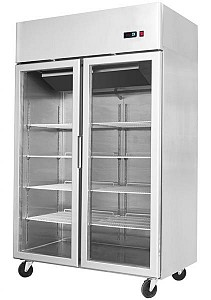 Atosa Stainless Steel Two Glass Door Refrigerator - YCF9402