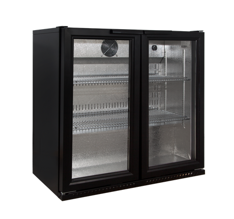 Sterling Pro Black Double Door Hinged Bottle Cooler - BBS200H Double Door Bottle Coolers Sterling Pro   