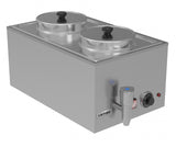 Empire Electric 2 Round Pot Wet Well Bain Marie with Drain Tap - EMP-BM2P Bain Maries Empire   