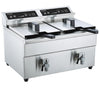 Empire 2 x 8 Litre Induction Fryer Twin Tank Twin Basket with Drain Taps 2 x 3kW - EMP-IND-DF10