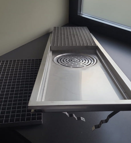Empire Kitchen Drainage Floor Gully and Grid Fixed Horizontal 300 x 300mm - EM-D-021