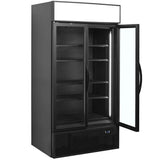 Tefcold Double Glass Door Bottle Cooler Merchandiser Fridge - FSC1000H-BLACK Upright Double Door Bottle Coolers Tefcold   