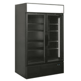 Tefcold Double Glass Door Bottle Cooler Merchandiser Fridge - FSC1200H-BLACK Upright Double Door Bottle Coolers Tefcold   