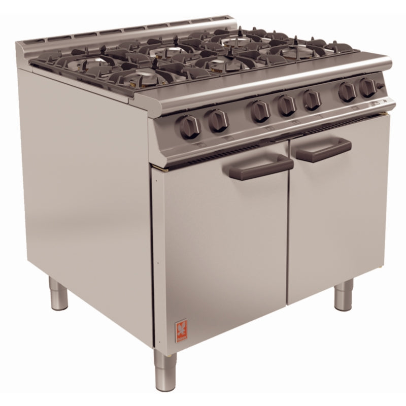 Falcon 6 Burner Dominator Plus Range G3101 Natural Gas with Feet 4 & 6 Burner Ovens Falcon   