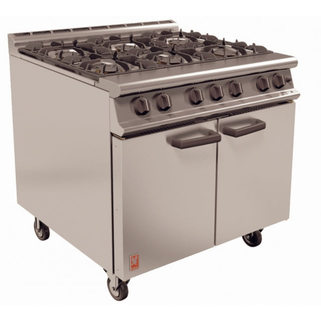 Falcon 6 Burner Dominator Plus Range G3101 Propane Gas with Castors 4 & 6 Burner Ovens Falcon   