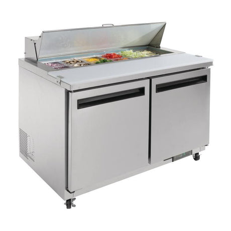 Polar 2 Door Preparation Counter 405Ltr - GD882 Pizza Prep Counters - 2 Door Polar   