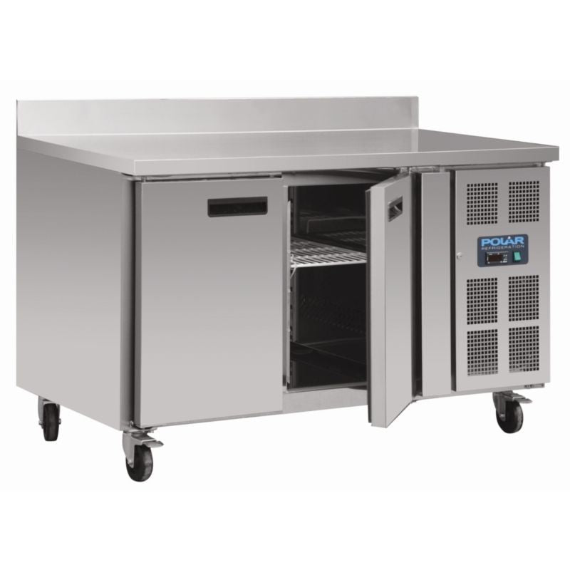 Polar Counter 2 Door Freezer with Upstand 282 Ltr - DL916 Refrigerated Counters - Double Door Polar   