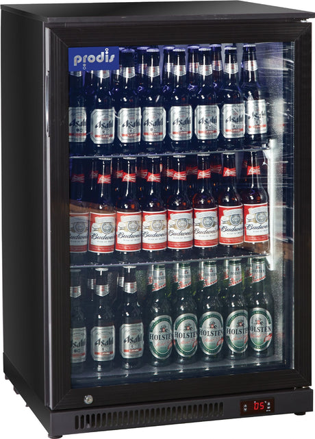 Prodis NT1BHLO-HC single door low profile bottle cooler black finish Single Door Bottle Coolers Prodis   