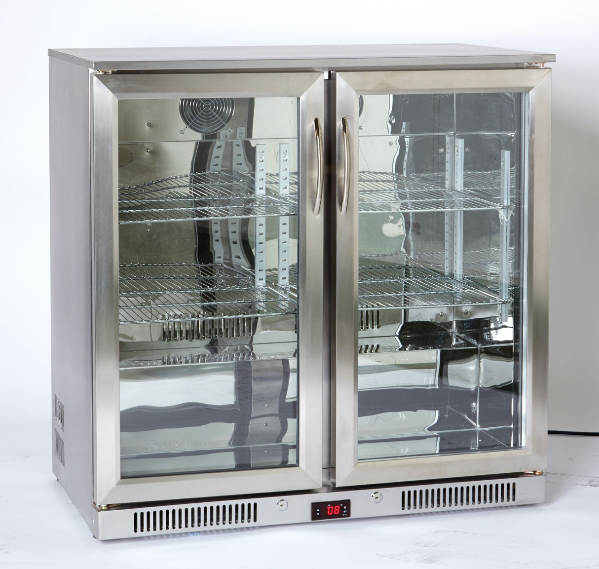Prodis NT2ST-HC double door bottle cooler stainless steel finish Double Door Bottle Coolers Prodis   