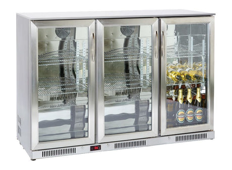 Prodis NT3ST-HC triple door bottle cooler stainless steel finish Triple Door Bottle Coolers Prodis   