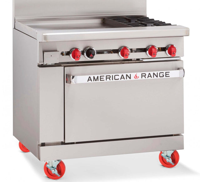 American Range 24" Griddle + 2 Open Burner Gas Range - AR24G-2B 4 & 6 Burner Ovens American Range   