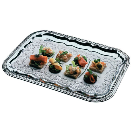 APS Semi-Disposable Party Tray 410 x 310mm Chrome - T751 Disposable Platters & Trays APS   