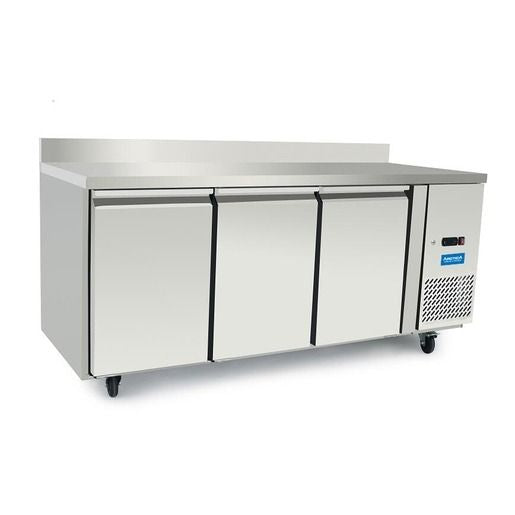 Arctica 3 Door Refrigerated Prep Counter with Upstand - HEF141 Refrigerated Counters - Triple Door Arctica   
