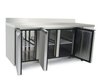 Arctica 3 Door Refrigerated Prep Counter with Upstand - HEF141 Refrigerated Counters - Triple Door Arctica   