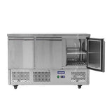 Arctica Compact Counter 3 Door Prep Fridge - HED500 Refrigerated Counters - Triple Door Arctica   