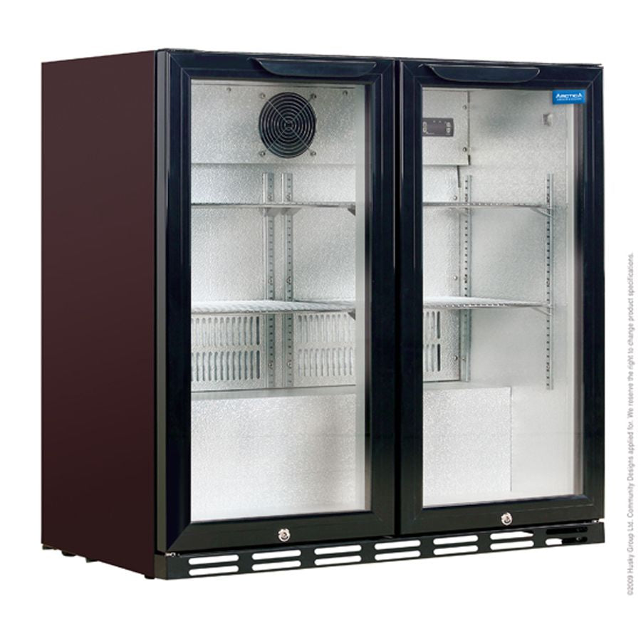 Arctica Double Door Black Bottle Cooler - HEC816 Double Door Bottle Coolers Arctica   