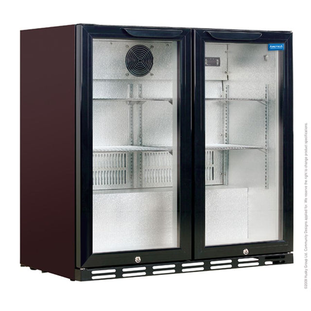 Arctica Double Door Black Bottle Cooler - HEC816 Double Door Bottle Coolers Arctica   