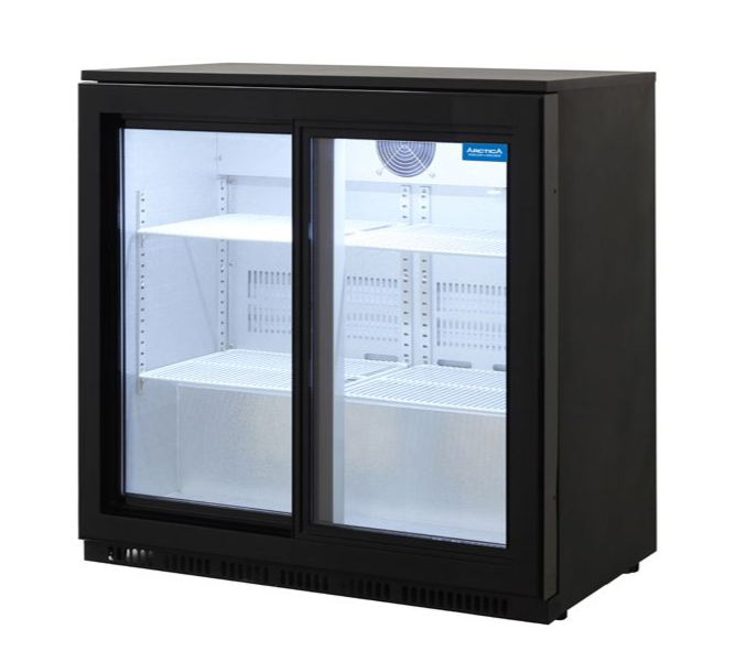 Arctica Double Door Black Bottle Cooler - HEC818 Double Door Bottle Coolers Arctica   
