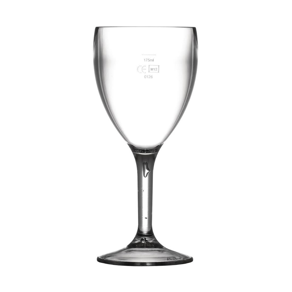BBP Polycarbonate Wine Glasses 255ml CE Marked at 175ml (Pack of 12) - CG943 BBP BBP   