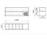 Blizzard 1/4 Gastronorm Prep Top With Glass Cover 1200mm - TOP1200-14CR VRX Topping Units Blizzard   