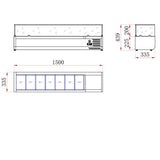 Blizzard 1/4 Gastronorm Prep Top With Glass Cover 1500mm - TOP1500-14CR VRX Topping Units Blizzard   