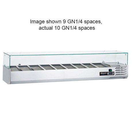 Blizzard 1/4 Gastronorm Prep Top With Glass Cover 2000mm(W) - TOP2000-14CR VRX Topping Units Blizzard   