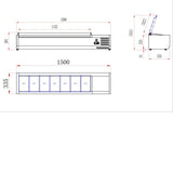 Blizzard 1/4 Gastronorm Prep Top With Hinged Lid 1500mm(W) - TOP1500-14EN VRX Topping Units Blizzard   