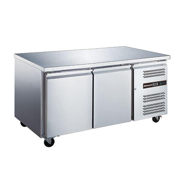 Blizzard 2 Door GN1/1 Freezer Counter Without Upstand 282L - LBC2NU Refrigerated Counters - Double Door Blizzard   