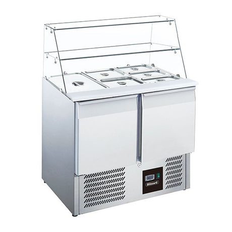 Blizzard 2 Dr Compact Gn Prep Station With Display 240L - BPD2 Saladette Counters Blizzard   