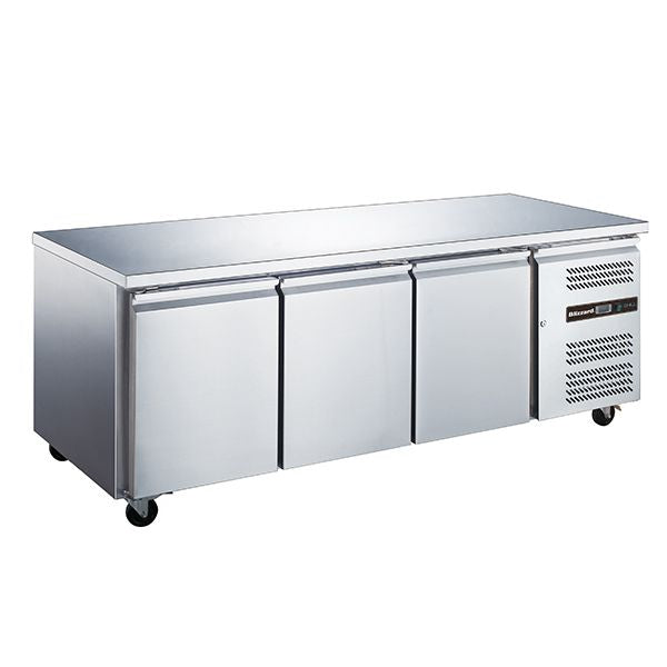 Blizzard 3 Door Gn1/1 Counter Without Upstand 417L - HBC3NU Refrigerated Counters - Triple Door Blizzard   