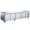 Blizzard 4 Door Gn1/1 Freezer Counter Without Upstand 553L - LBC4NU Refrigerated Counters - Four Door Blizzard   