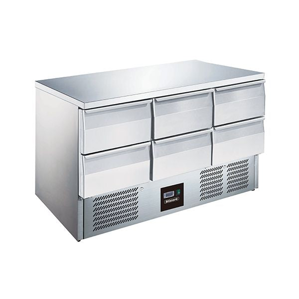 Blizzard 6 Drawer Compact Gastronorm Counter 368L - BCC3-6D Counter Fridges With Drawers Blizzard   