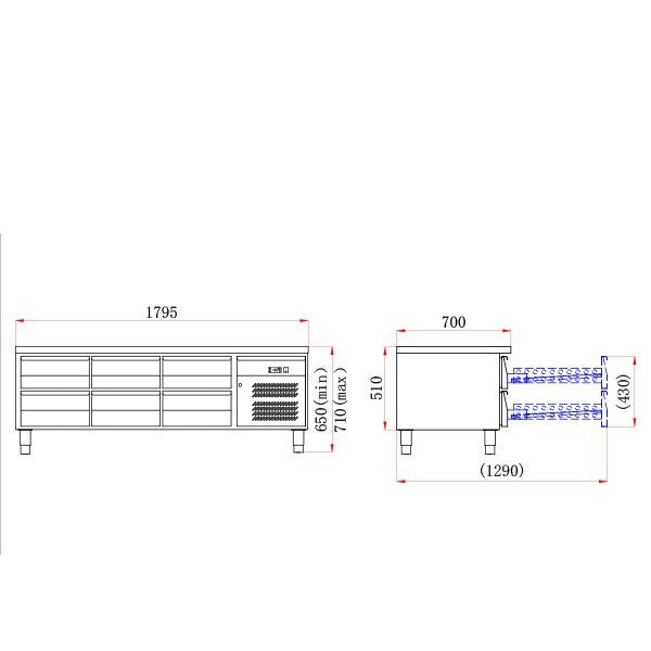 Blizzard 6 Drawer Low Height 650mm Snack Counter 317L - SNC3-DRW Counter Fridges With Drawers Blizzard   