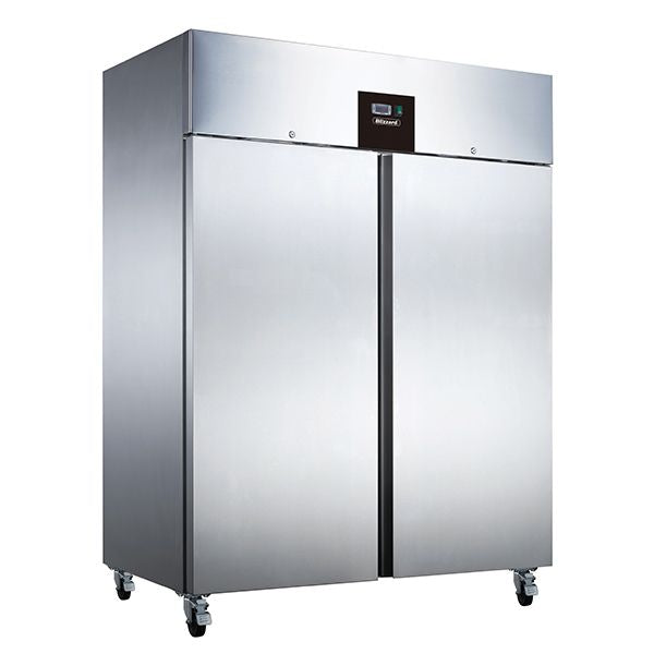 Blizzard Double Door Ventilated Gn2/1 Ss Refrigerator 1300L - BR2SS Refrigeration Uprights - Double Door Blizzard   