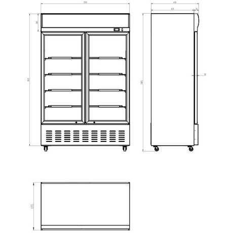 Blizzard Double Glass Door Merchandiser 908L - GD900 Upright Double Door Bottle Coolers Blizzard
