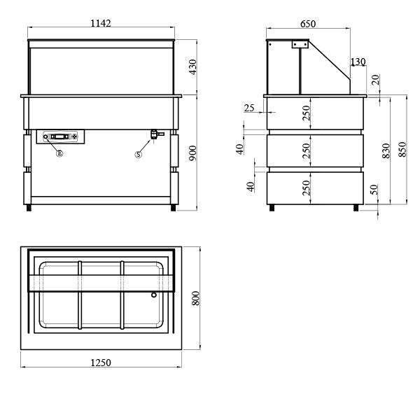 Blizzard Flat Glass Heated Display Counter 3X GN1/1 - BHD1250 Heated Counter Top Displays Blizzard   