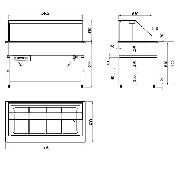 Blizzard Flat Glass Heated Display Counter 4X GN1/1 - BHD1570 Heated Counter Top Displays Blizzard   