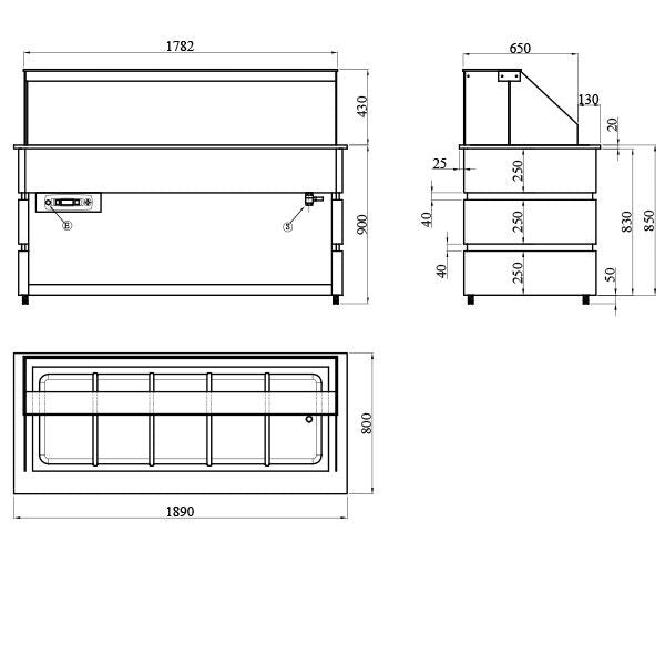 Blizzard Flat Glass Heated Display Counter 5X GN1/1 - BHD1890 Heated Counter Top Displays Blizzard   