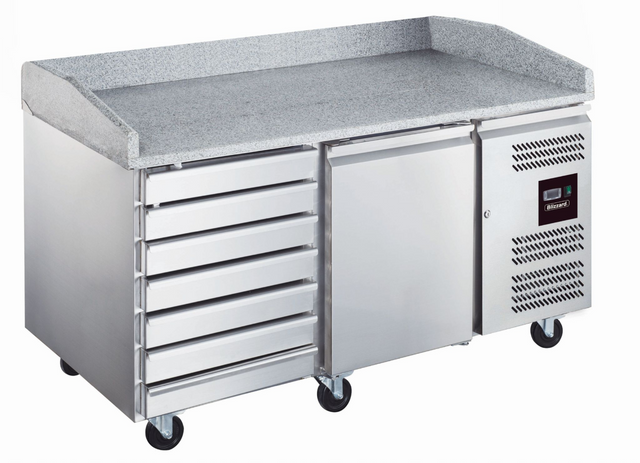 Blizzard Pizza Prep Counters with 7x Neutral Drawers - BPB1500-7N Pizza Prep Counters - 2 Door Blizzard   