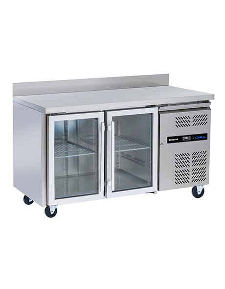Blizzard Refrigerated 1/1 GN Counter with Glass Doors - HBC2CR Refrigerated Counters - Double Door Blizzard   