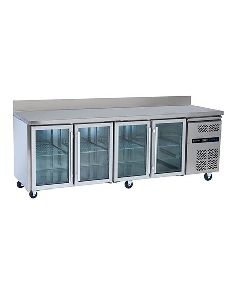 Blizzard Refrigerated 1/1 GN Counter with Glass Doors - HBC4CR Refrigerated Counters - Four Door Blizzard   