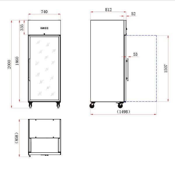 Blizzard Single Glass Door Ventilated GN Refrigerator 650L - BR1SSCR Refrigeration Uprights - Single Door Blizzard   