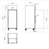 Blizzard Single Glass Door Ventilated GN Refrigerator 650L - BR1SSCR Refrigeration Uprights - Single Door Blizzard   