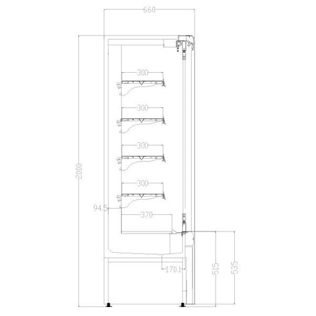 Blizzard Slim Tiered Display 1000mm Wide - BTD100BK Refrigerated Merchandisers Blizzard   